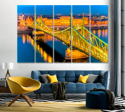 Liberty Bridge Budapest Hungary Canvas Print-Canvas Print-CetArt-1 Panel-24x16 inches-CetArt