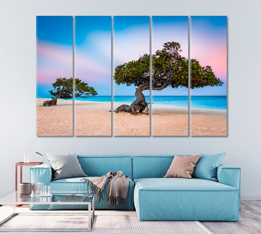 Divi Divi Trees on Eagle Beach Aruba Canvas Print-Canvas Print-CetArt-1 Panel-24x16 inches-CetArt