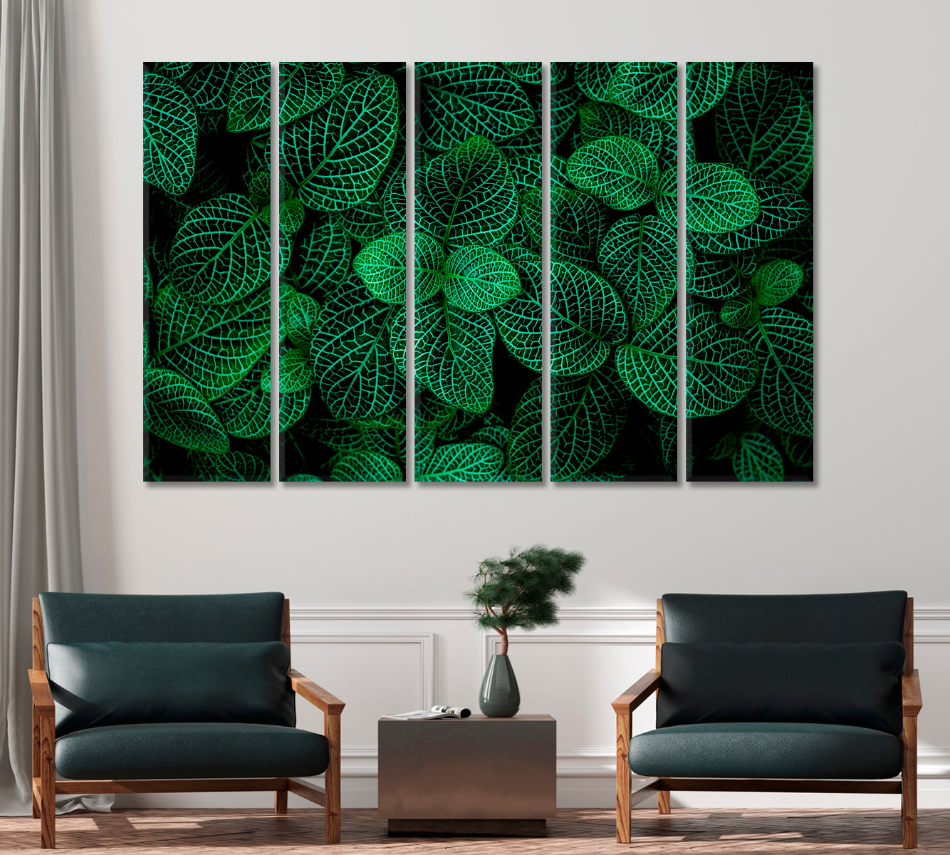 Beautiful Abstract Green Leaves Canvas Print-Canvas Print-CetArt-1 Panel-24x16 inches-CetArt