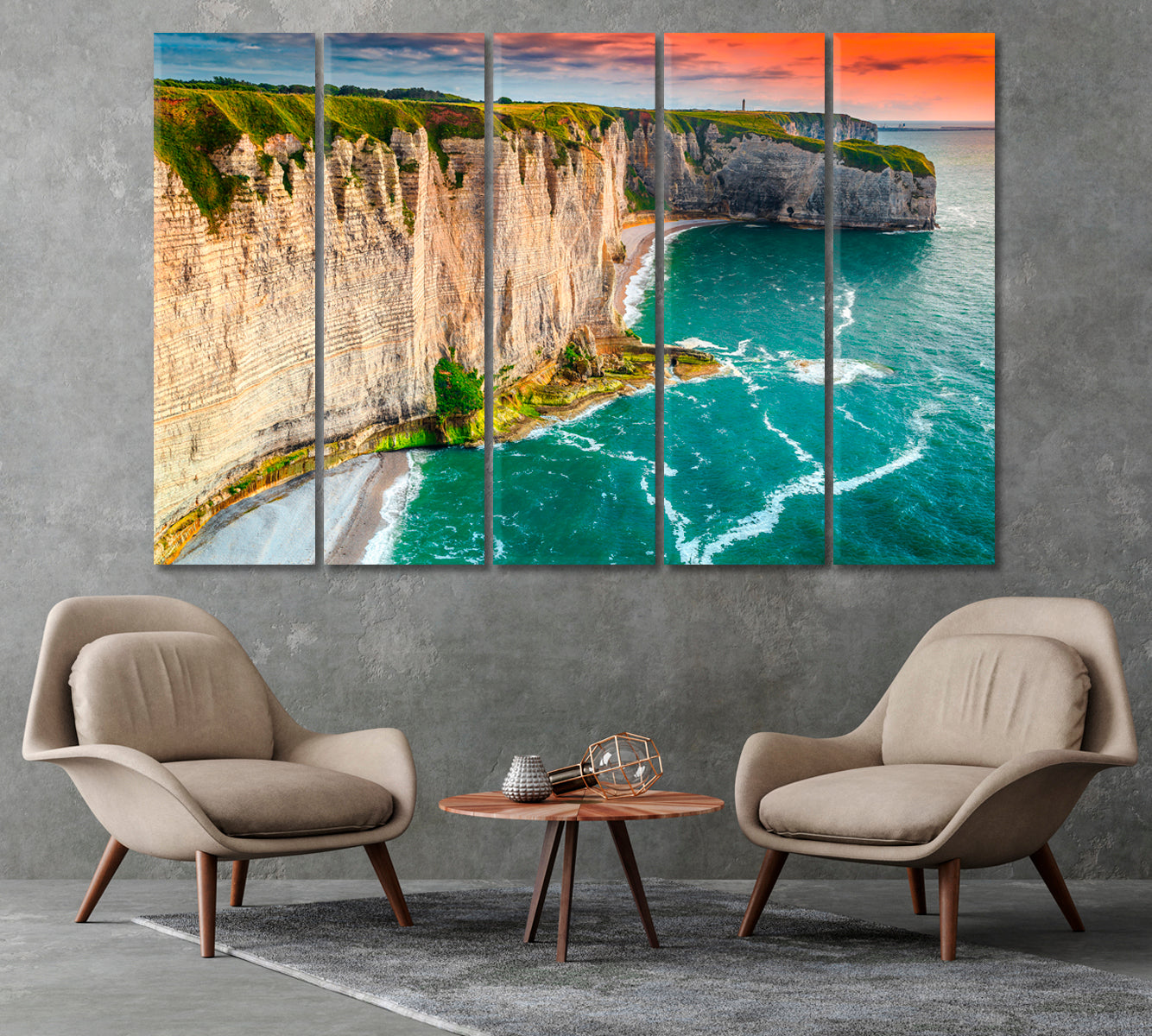 Rocky Coastline near Etretat France Canvas Print-Canvas Print-CetArt-1 Panel-24x16 inches-CetArt