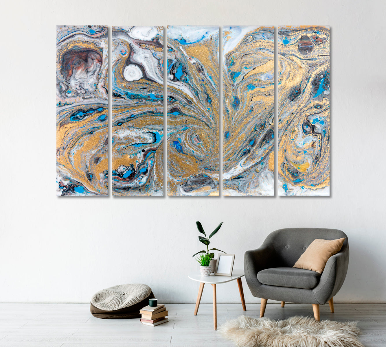 Decorative Marble Pattern Canvas Print-Canvas Print-CetArt-5 Panels-36x24 inches-CetArt