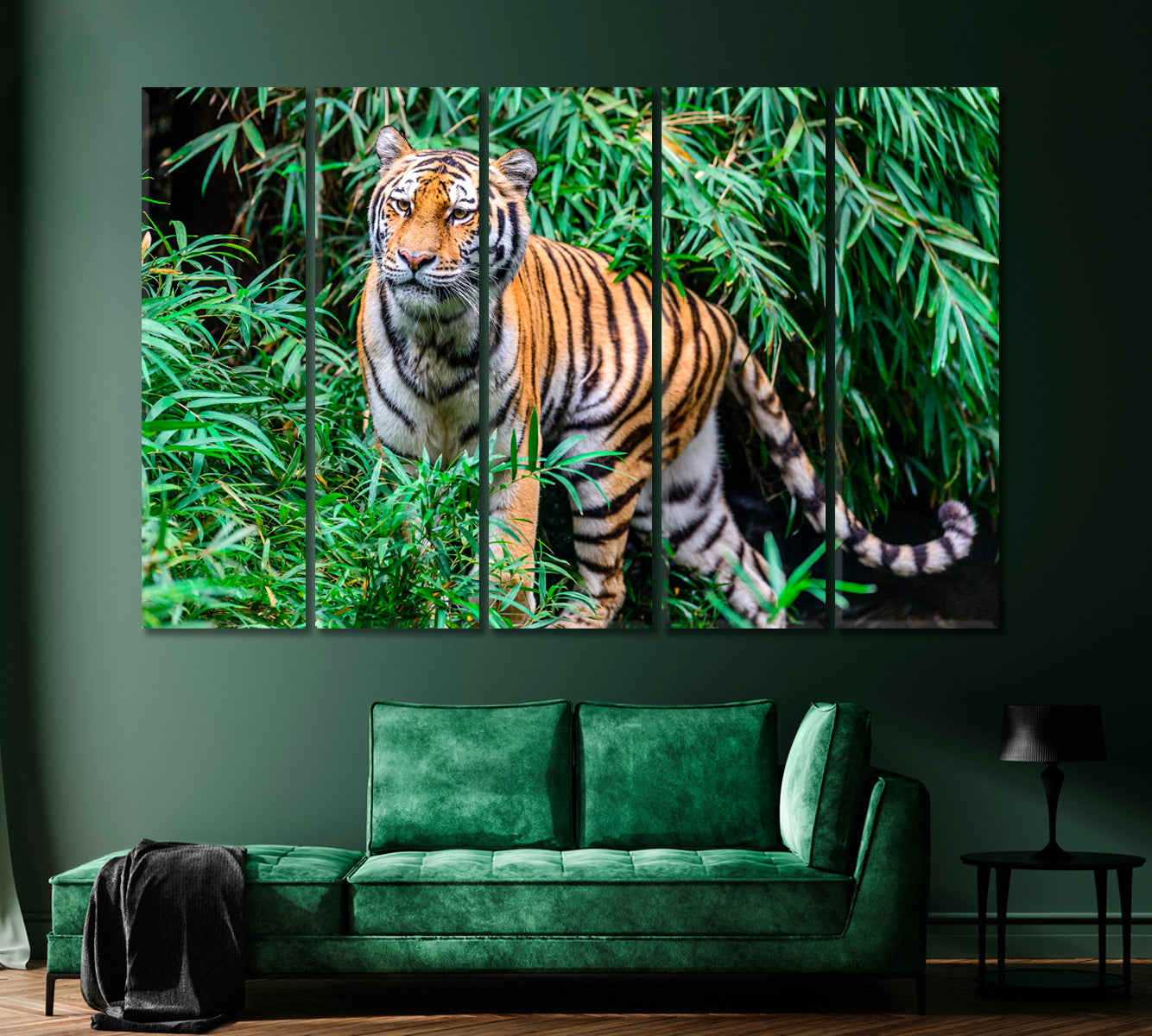 Wild Bengal Tiger on the Hunt Canvas Print-Canvas Print-CetArt-1 Panel-24x16 inches-CetArt