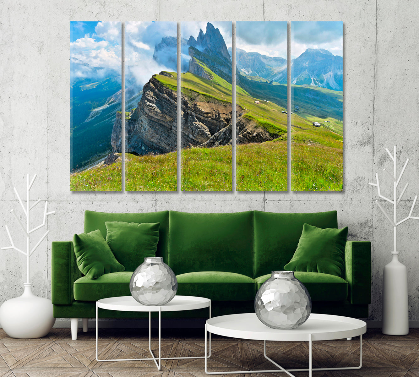 Odle Mountains Chain Italian Alps Canvas Print-Canvas Print-CetArt-1 Panel-24x16 inches-CetArt