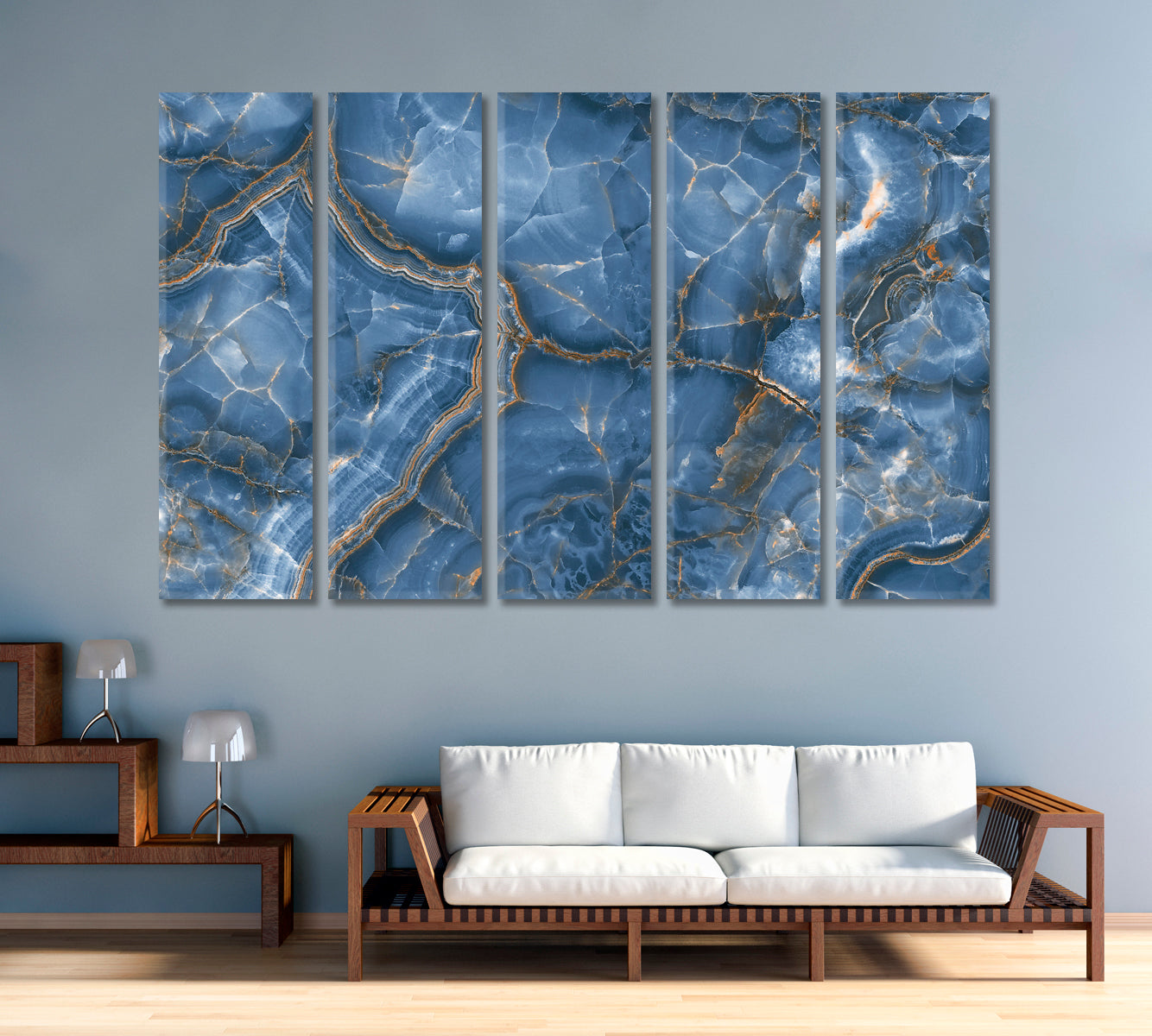 Blue Onyx Marble Canvas Print-Canvas Print-CetArt-1 Panel-24x16 inches-CetArt