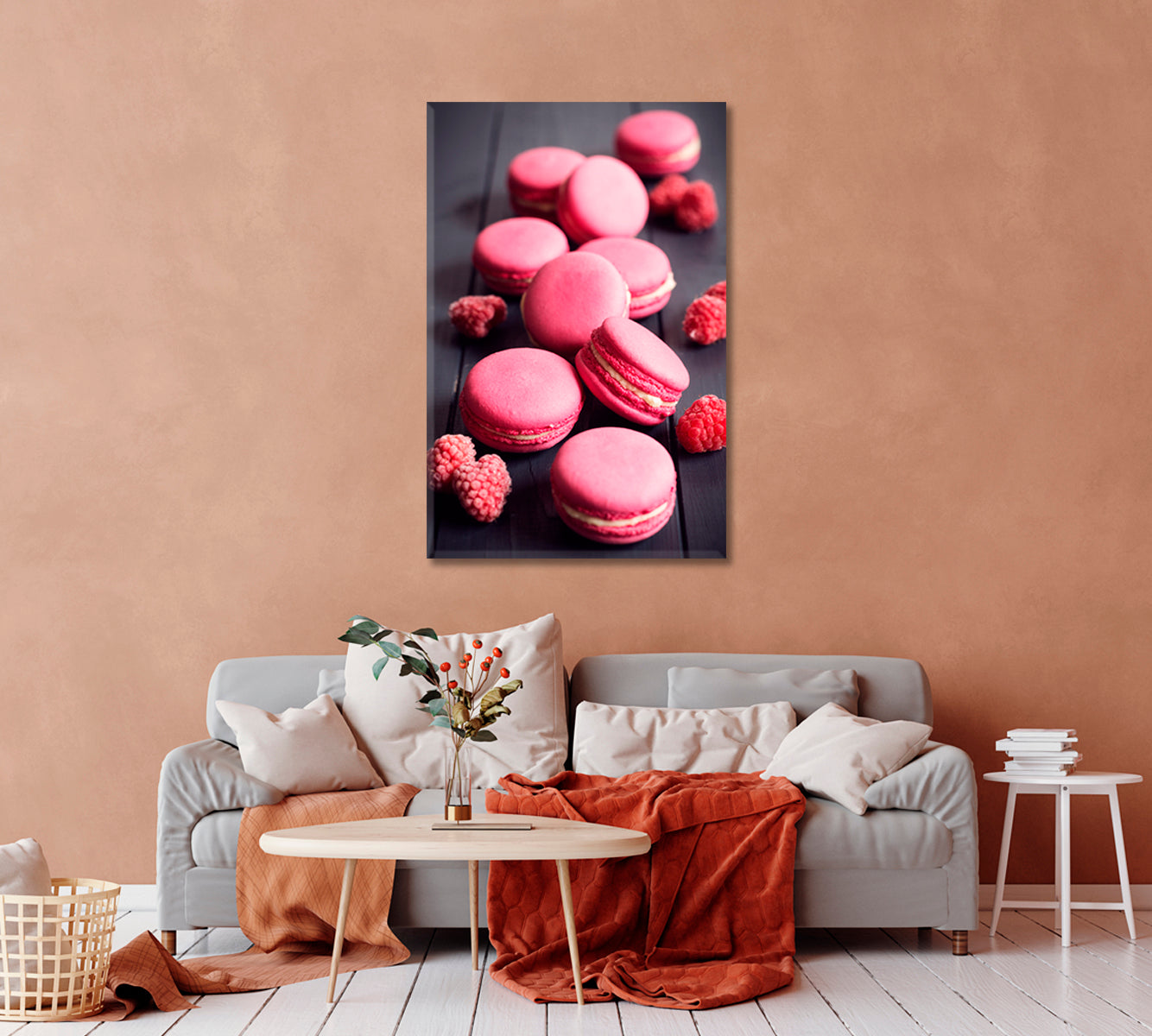 Raspberry Macarons Canvas Print-Canvas Print-CetArt-1 panel-16x24 inches-CetArt