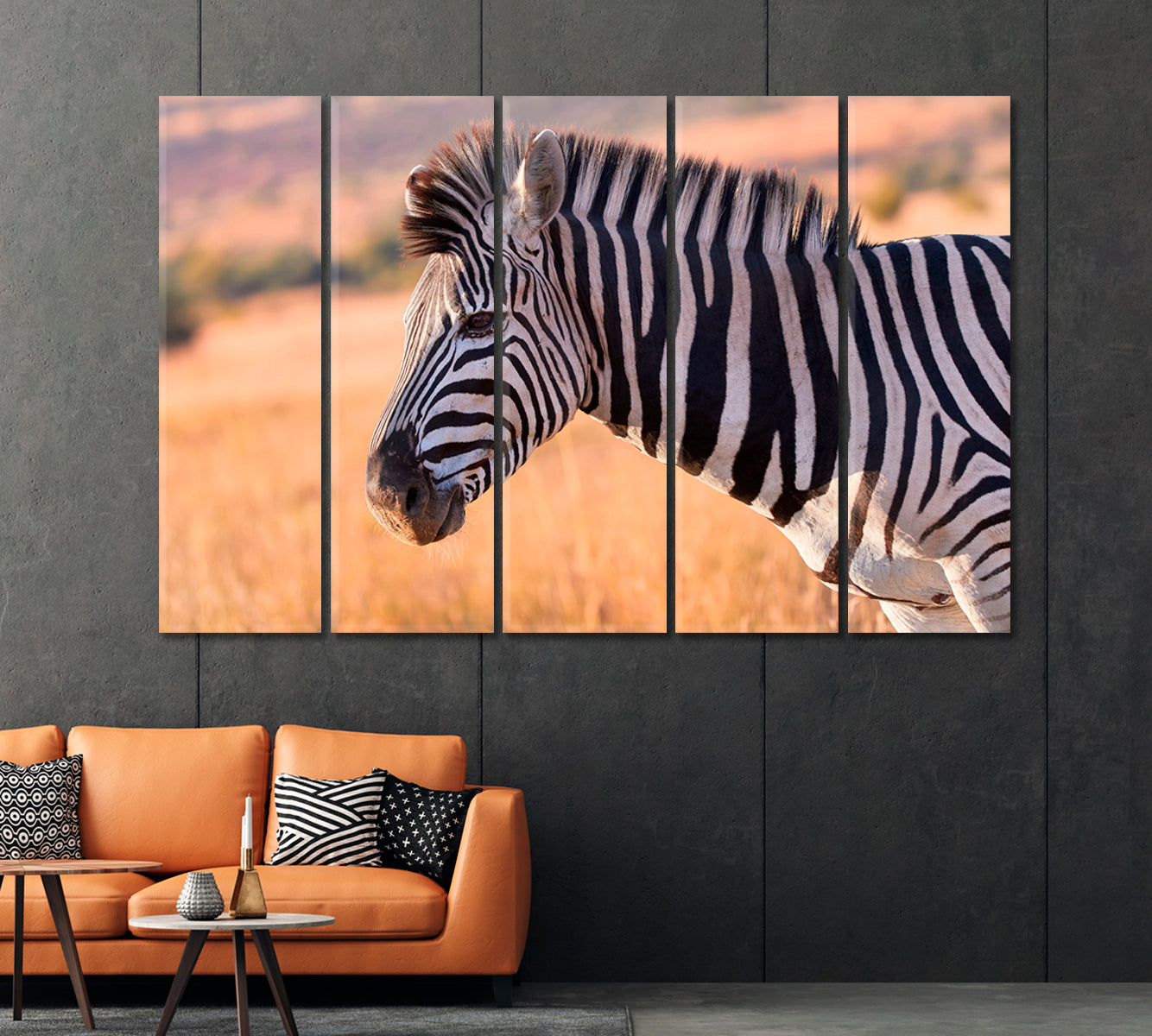 Portrait of Zebra Canvas Print-Canvas Print-CetArt-1 Panel-24x16 inches-CetArt