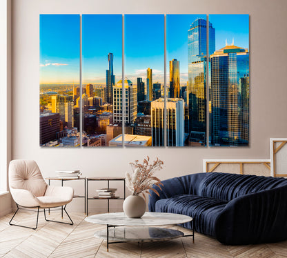 Sunrise over Melbourne Australia Canvas Print-Canvas Print-CetArt-1 Panel-24x16 inches-CetArt