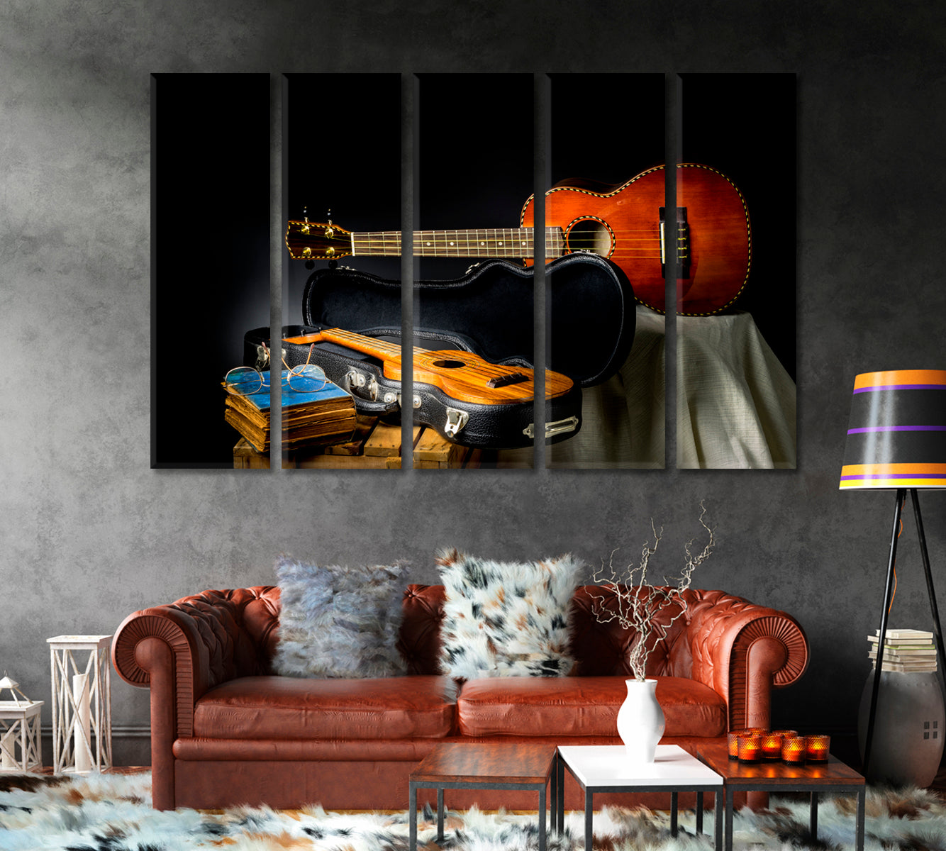 Still Life Classic Ukulele in Case Canvas Print-Canvas Print-CetArt-1 Panel-24x16 inches-CetArt