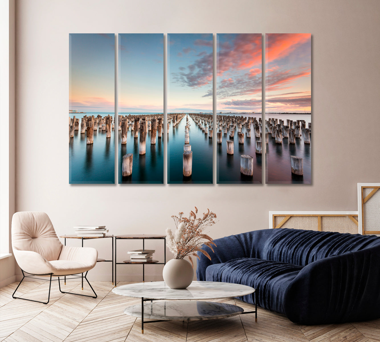 Princes Pier at Sunset in Port Melbourne Australia Canvas Print-Canvas Print-CetArt-1 Panel-24x16 inches-CetArt