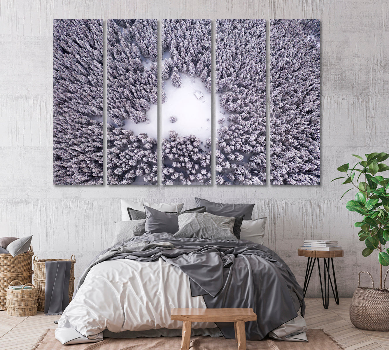 Snowy Pine Forest Canvas Print-Canvas Print-CetArt-1 Panel-24x16 inches-CetArt