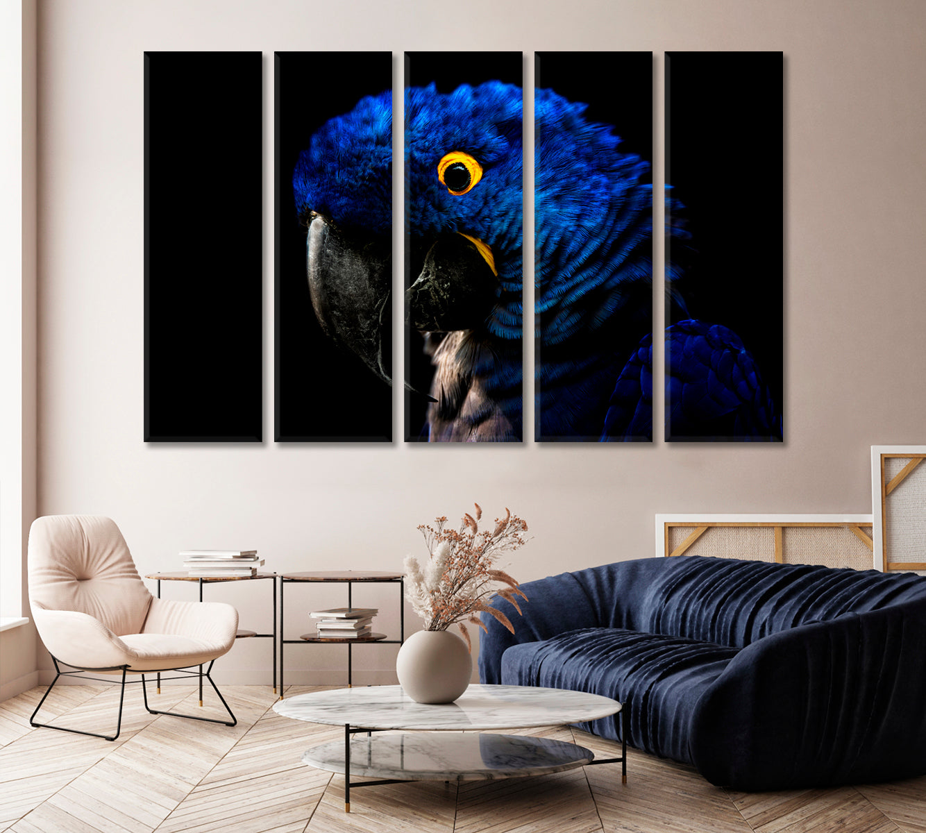 Hyacinth Macaw Parrot Canvas Print-Canvas Print-CetArt-1 Panel-24x16 inches-CetArt