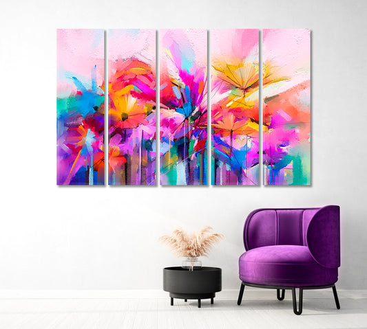 Modern Abstract Spring Flower Canvas Print-Canvas Print-CetArt-1 Panel-24x16 inches-CetArt