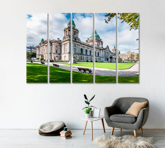 Belfast City Hall in Northern Ireland UK Canvas Print-Canvas Print-CetArt-1 Panel-24x16 inches-CetArt