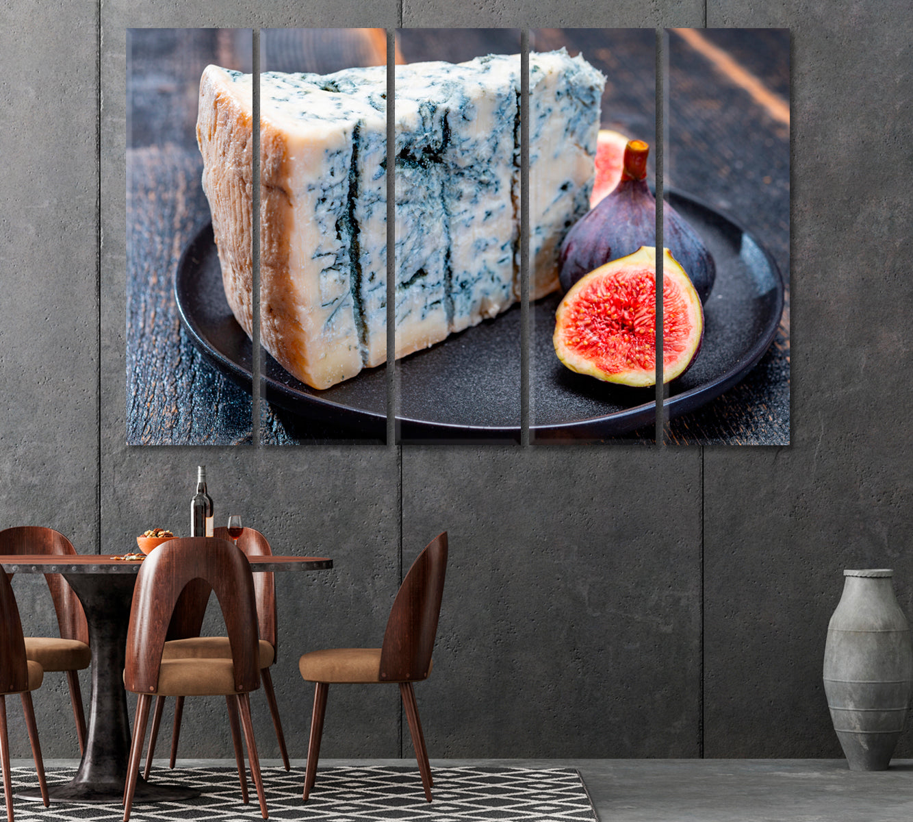 Gorgonzola Cheese and Figs Canvas Print-Canvas Print-CetArt-1 Panel-24x16 inches-CetArt