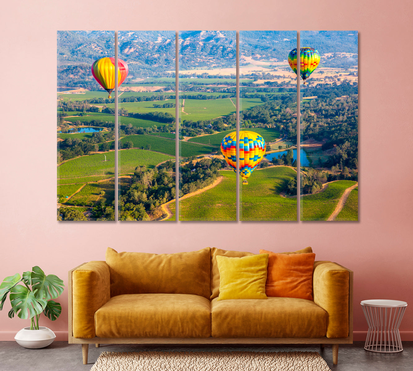 Hot Air Balloon Trip in Napa Valley USA Canvas Print-Canvas Print-CetArt-1 Panel-24x16 inches-CetArt