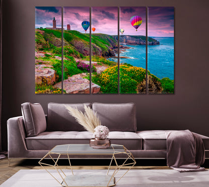 Fantastic Landscape with Air Balloons at Sunset Canvas Print-Canvas Print-CetArt-1 Panel-24x16 inches-CetArt