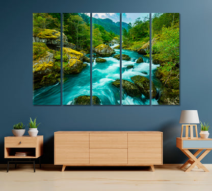 Geiranger Fjord Norway Canvas Print-Canvas Print-CetArt-1 Panel-24x16 inches-CetArt