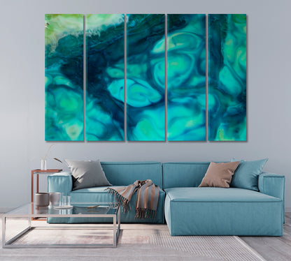 Deep Blue Abstract Fantasy Swirls and Bubbles Canvas Print-Canvas Print-CetArt-5 Panels-36x24 inches-CetArt