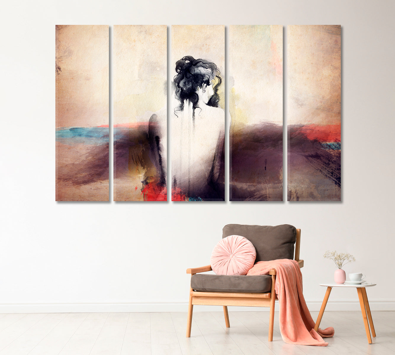 Abstract Woman Body Silhouette Canvas Print-Canvas Print-CetArt-1 Panel-24x16 inches-CetArt