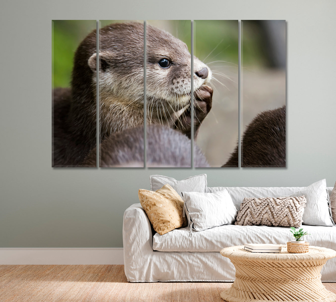 Cute Otter Canvas Print-Canvas Print-CetArt-1 Panel-24x16 inches-CetArt