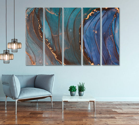 Natural Luxury Abstract Fluid Marble Canvas Print-Canvas Print-CetArt-1 Panel-24x16 inches-CetArt