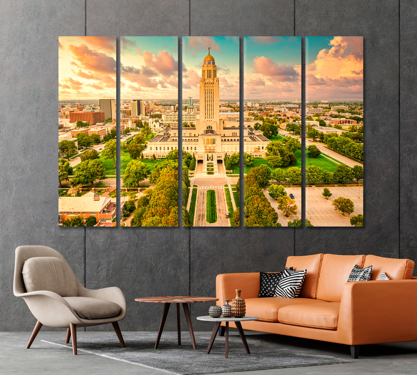 Nebraska State Capitol USA Canvas Print-Canvas Print-CetArt-1 Panel-24x16 inches-CetArt