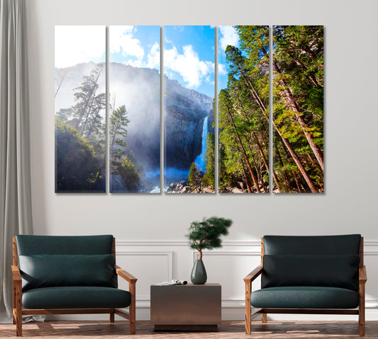 Waterfalls in Yosemite National Park California Canvas Print-Canvas Print-CetArt-1 Panel-24x16 inches-CetArt