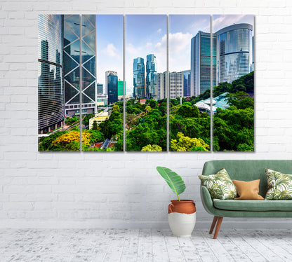 Hong Kong Skyscrapers China Canvas Print-Canvas Print-CetArt-1 Panel-24x16 inches-CetArt