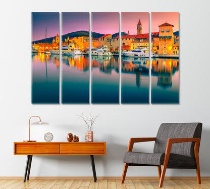 Medieval Old Town Trogir with Harbor and Luxury Yachts Croatia Canvas Print-Canvas Print-CetArt-1 Panel-24x16 inches-CetArt