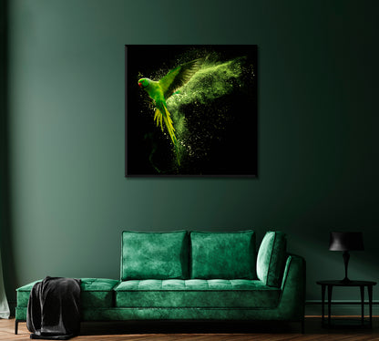 Beautiful Green Parrot Canvas Print-Canvas Print-CetArt-1 panel-12x12 inches-CetArt