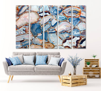 Natural white Blue Agate Crystal Canvas Print-Canvas Print-CetArt-1 Panel-24x16 inches-CetArt