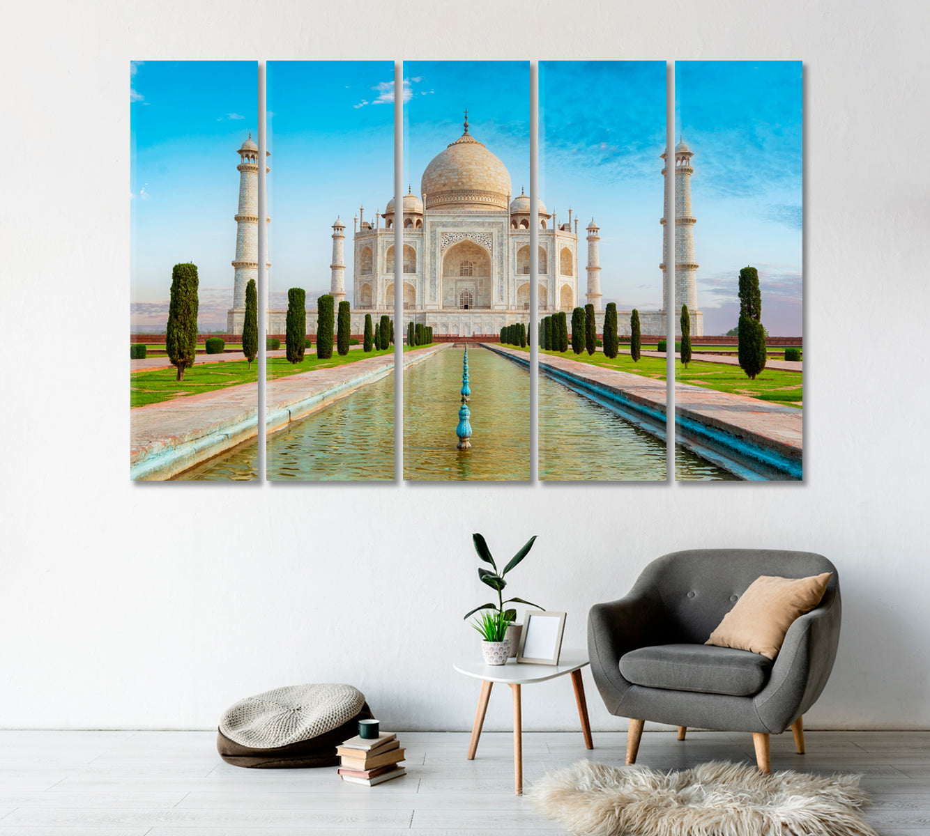 Taj Mahal Mosque India Canvas Print-Canvas Print-CetArt-1 Panel-24x16 inches-CetArt