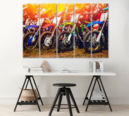Racers on Motorcycle Rides Canvas Print-Canvas Print-CetArt-1 Panel-24x16 inches-CetArt