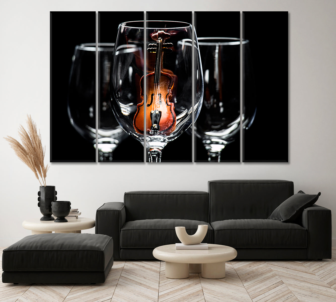 Miniature Violin in Glass Canvas Print-Canvas Print-CetArt-1 Panel-24x16 inches-CetArt