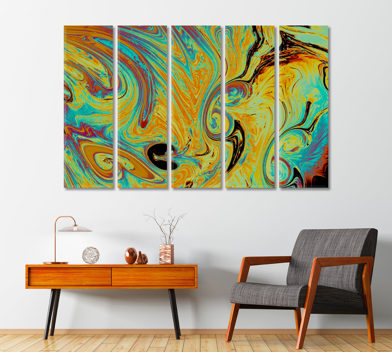 Colorful Abstract Patterns Canvas Print-Canvas Print-CetArt-5 Panels-36x24 inches-CetArt