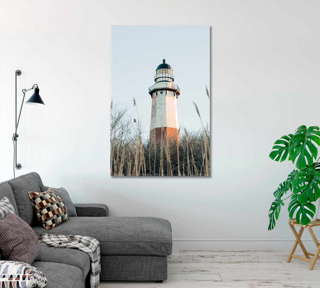 Lighthouse at Montauk Point State Park the Hamptons New York Canvas Print-Canvas Print-CetArt-1 panel-16x24 inches-CetArt