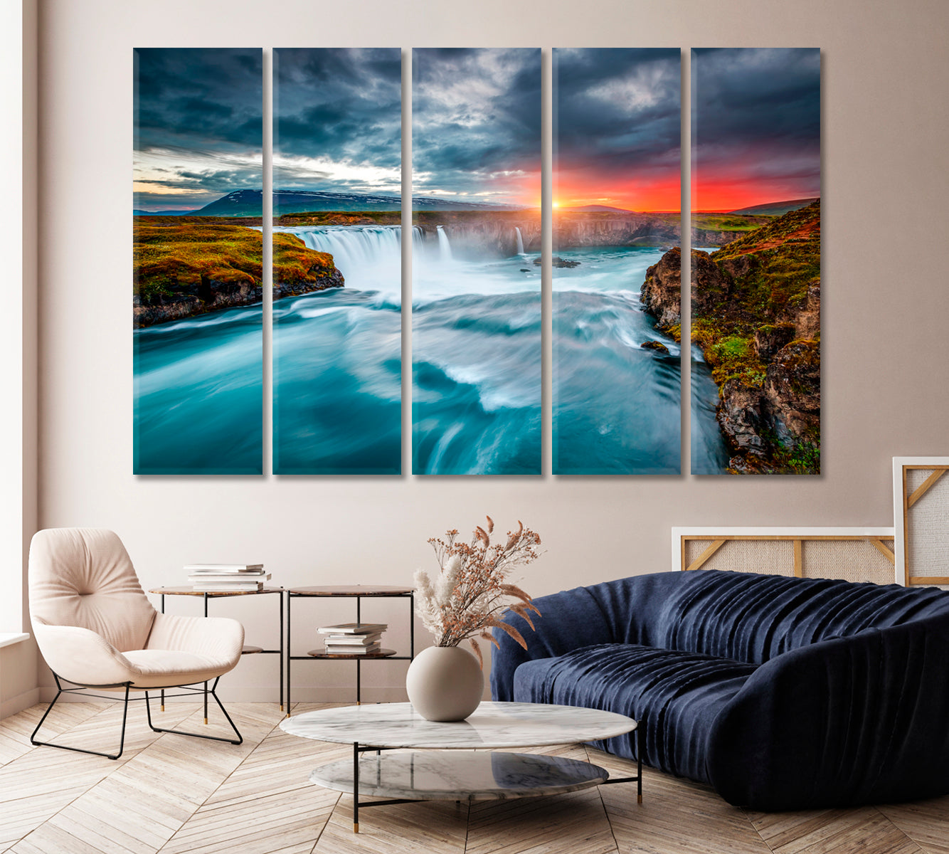 Godafoss Waterfall Iceland Canvas Print-Canvas Print-CetArt-1 Panel-24x16 inches-CetArt