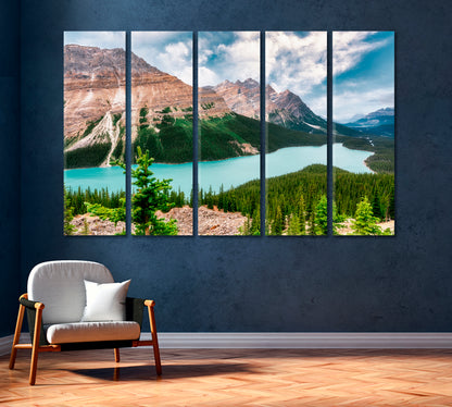 Lake Peyto in Rocky Mountains of Canada Canvas Print-Canvas Print-CetArt-1 Panel-24x16 inches-CetArt