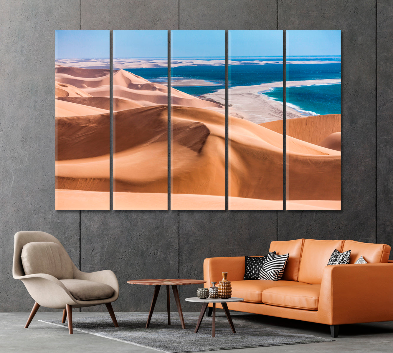 Namib Desert along Side the Atlantic Ocean Canvas Print-Canvas Print-CetArt-1 Panel-24x16 inches-CetArt