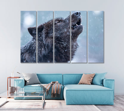 Howling Wolf Canvas Print-Canvas Print-CetArt-1 Panel-24x16 inches-CetArt