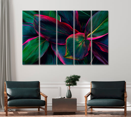 Green Tropical Leaves Canvas Print-Canvas Print-CetArt-1 Panel-24x16 inches-CetArt