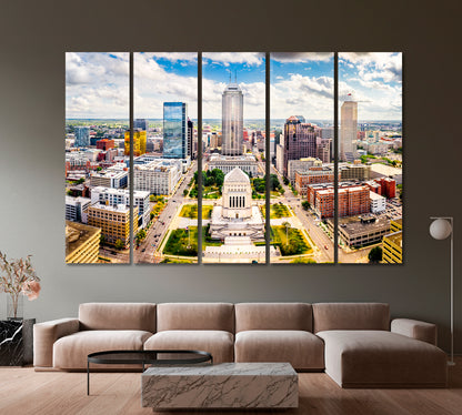 World War Memorial Indianapolis USA Canvas Print-Canvas Print-CetArt-1 Panel-24x16 inches-CetArt