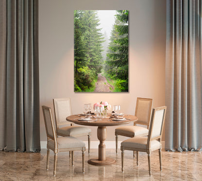 Trail in Beautiful Pine Forest Canvas Print-Canvas Print-CetArt-1 panel-16x24 inches-CetArt