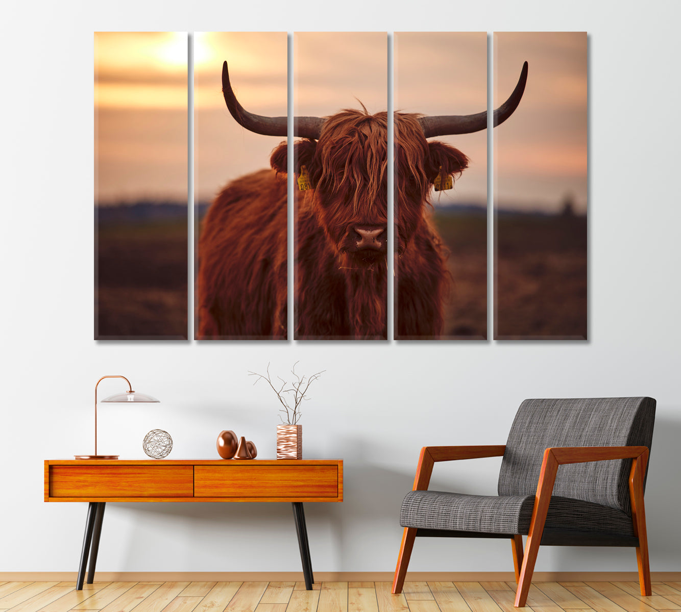 Scottish Highland Cattle Canvas Print-Canvas Print-CetArt-1 Panel-24x16 inches-CetArt