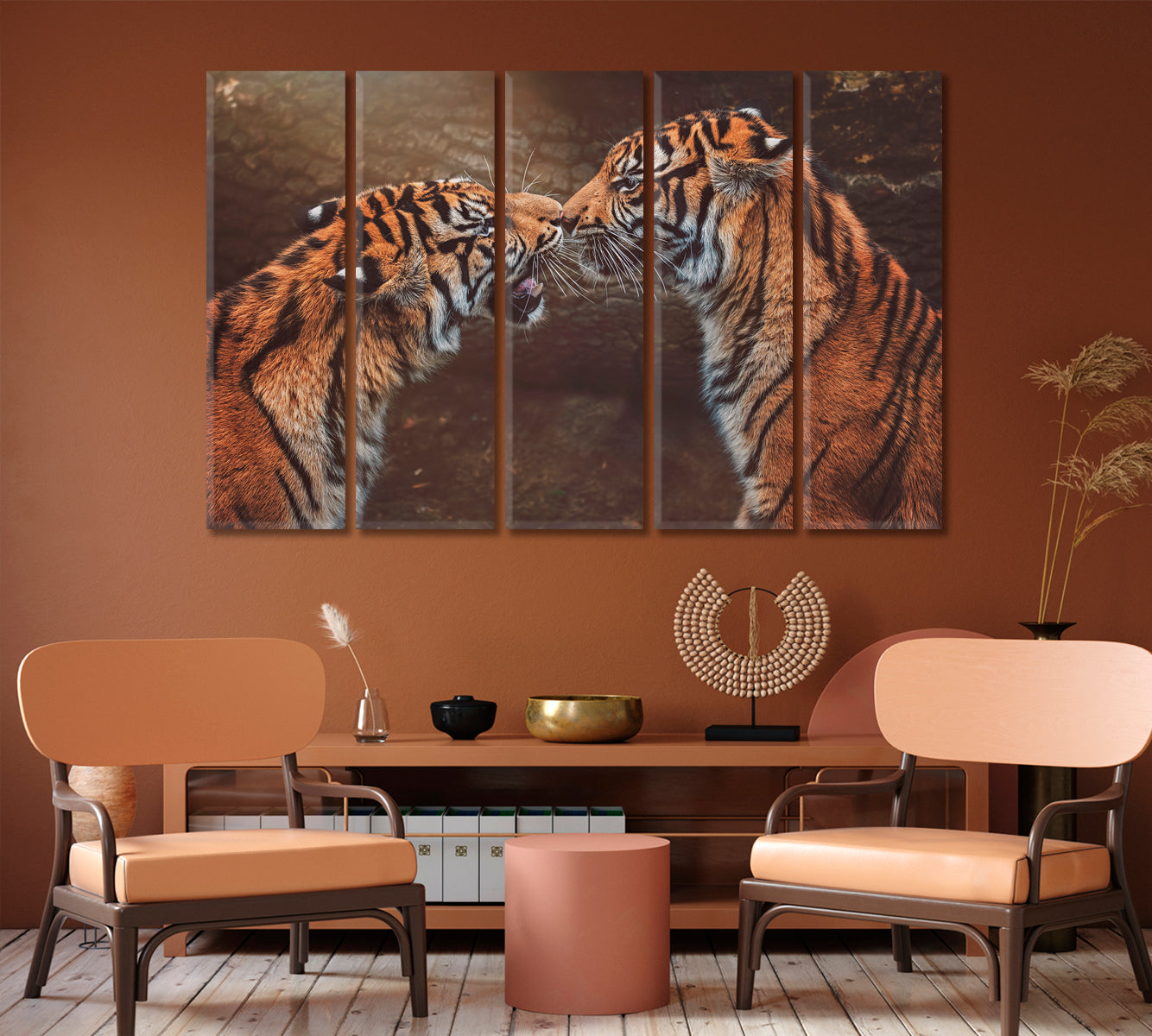 Two Sumatran Tiger Canvas Print-Canvas Print-CetArt-1 Panel-24x16 inches-CetArt