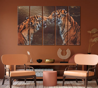 Two Sumatran Tiger Canvas Print-Canvas Print-CetArt-1 Panel-24x16 inches-CetArt