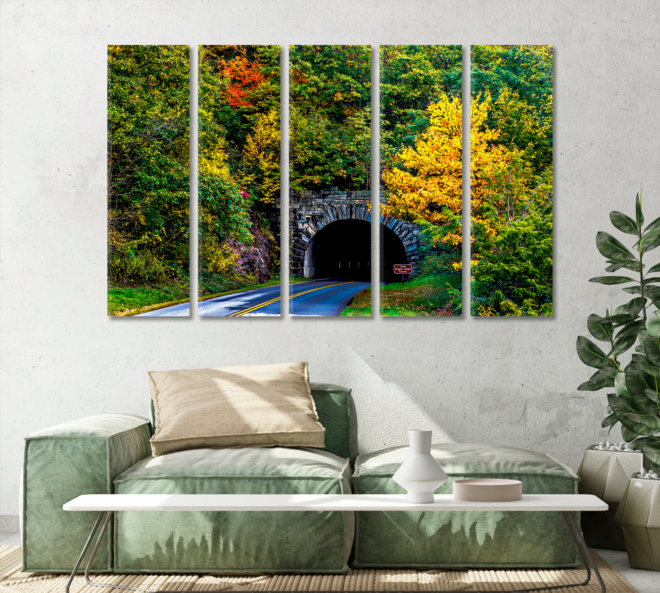 North Carolina Mountain Tunnel Canvas Print-Canvas Print-CetArt-1 Panel-24x16 inches-CetArt