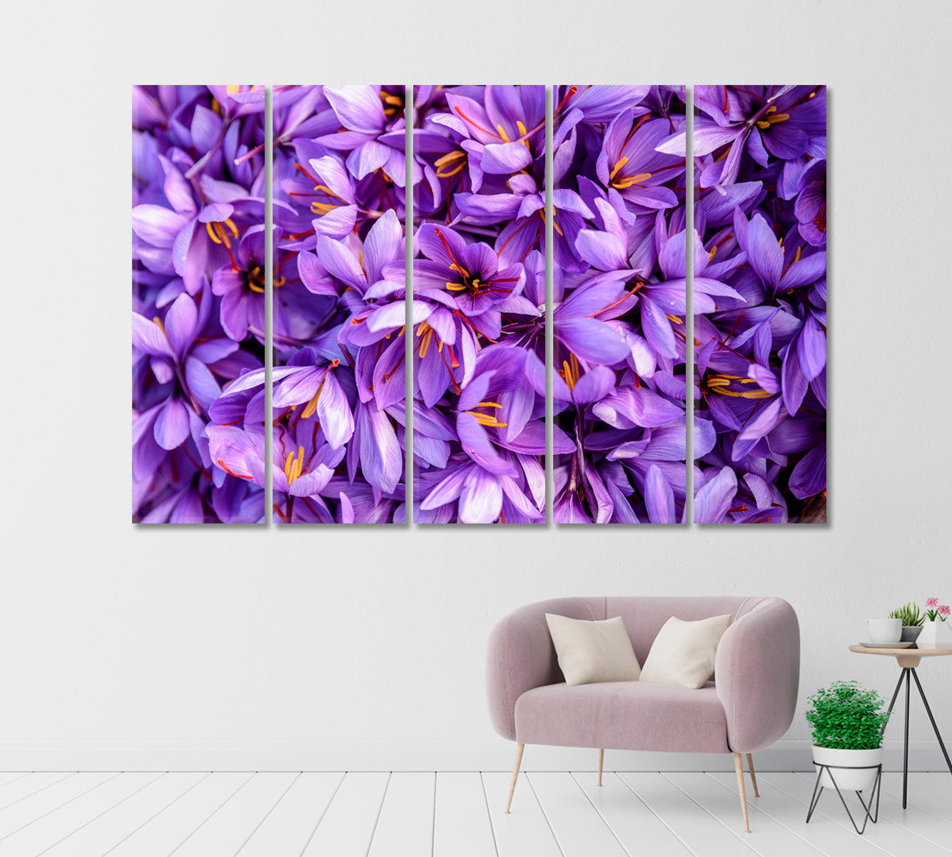 Blooming Saffron Flowers Canvas Print-Canvas Print-CetArt-1 Panel-24x16 inches-CetArt