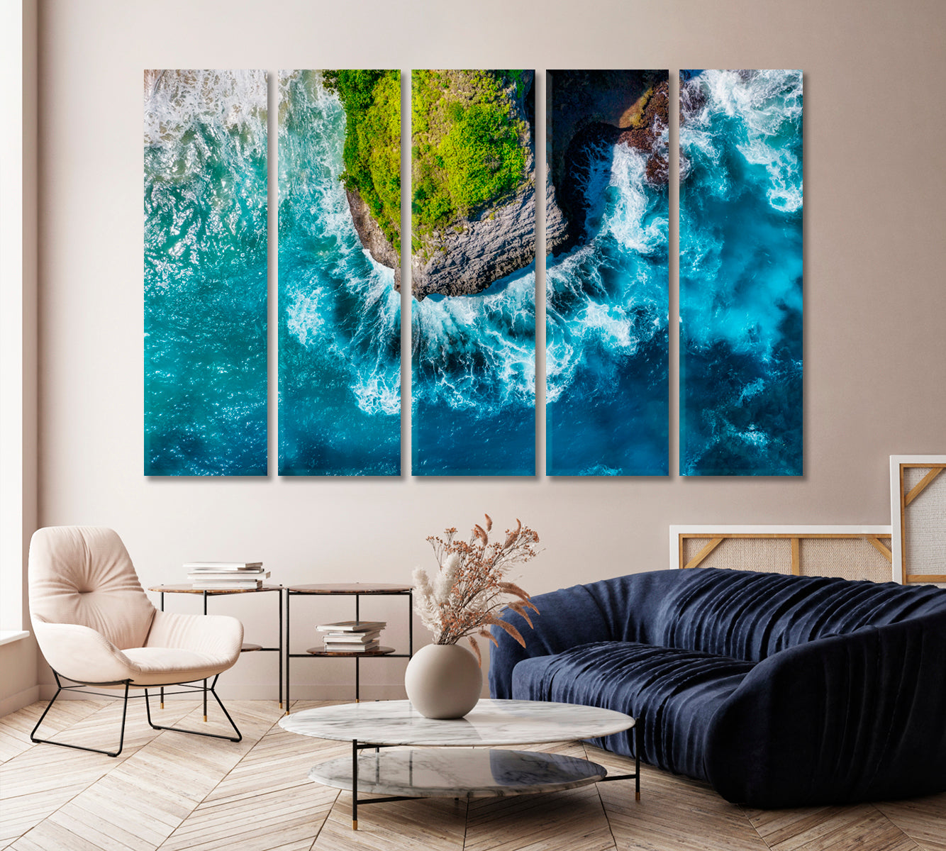 Summer Seascape Waves and Rocks Bali Island Indonesia Canvas Print-Canvas Print-CetArt-1 Panel-24x16 inches-CetArt