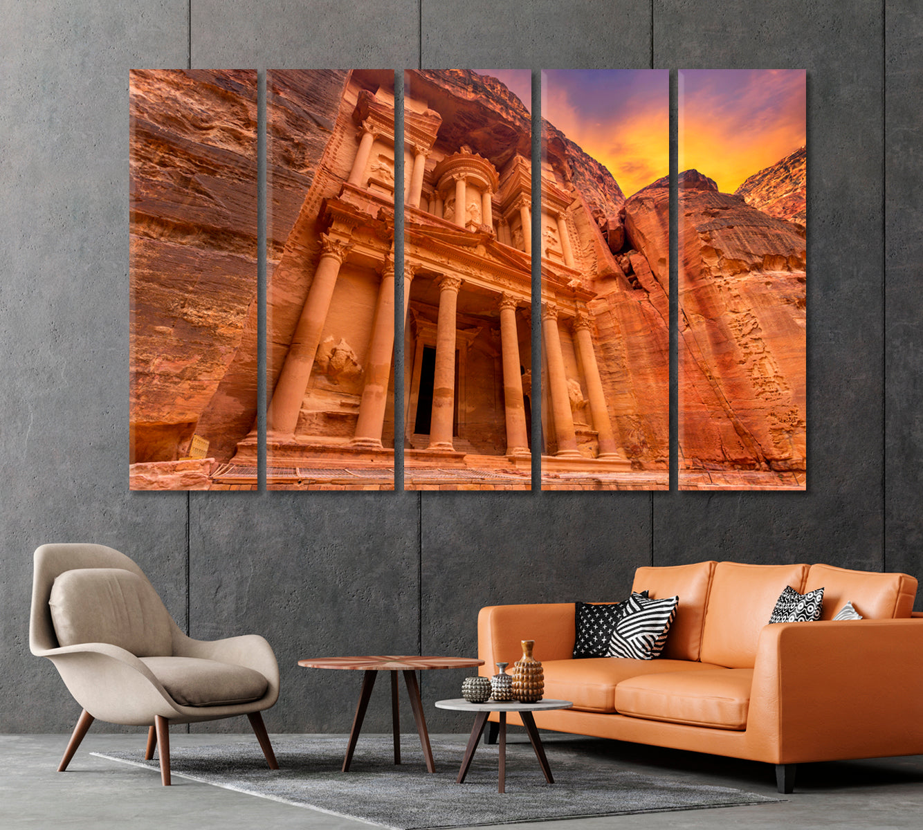 Ancient Temple in Petra Jordan Canvas Print-Canvas Print-CetArt-1 Panel-24x16 inches-CetArt